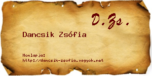 Dancsik Zsófia névjegykártya