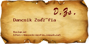 Dancsik Zsófia névjegykártya