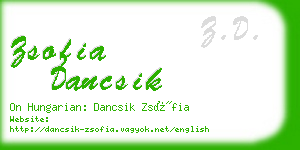 zsofia dancsik business card